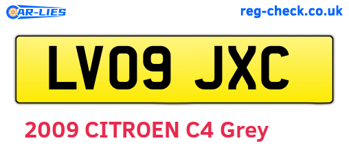 LV09JXC are the vehicle registration plates.