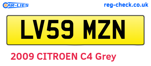LV59MZN are the vehicle registration plates.