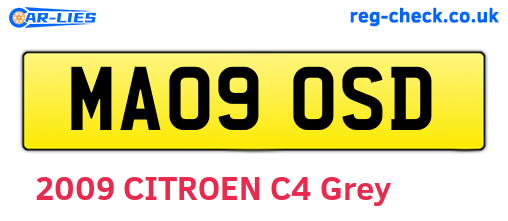MA09OSD are the vehicle registration plates.
