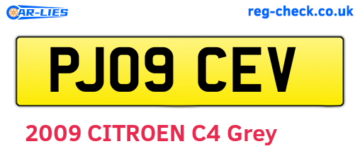 PJ09CEV are the vehicle registration plates.