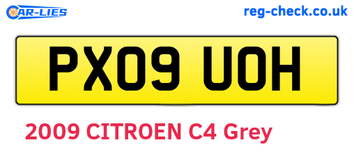 PX09UOH are the vehicle registration plates.