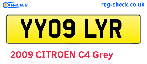 YY09LYR are the vehicle registration plates.