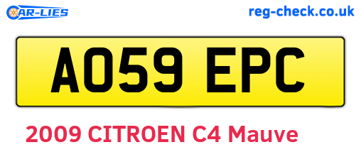 AO59EPC are the vehicle registration plates.
