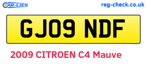 GJ09NDF are the vehicle registration plates.