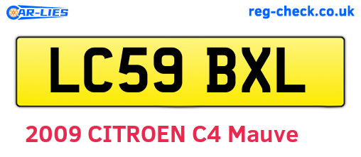LC59BXL are the vehicle registration plates.