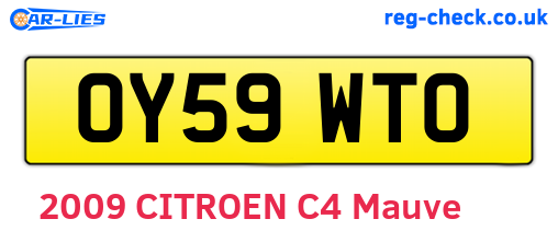 OY59WTO are the vehicle registration plates.