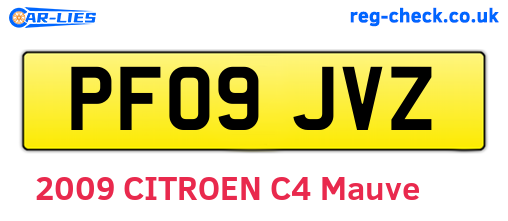 PF09JVZ are the vehicle registration plates.