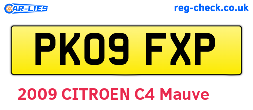 PK09FXP are the vehicle registration plates.