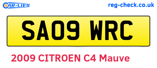SA09WRC are the vehicle registration plates.