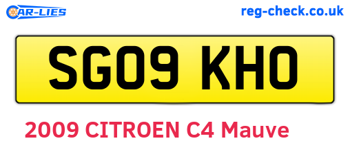 SG09KHO are the vehicle registration plates.