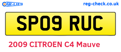 SP09RUC are the vehicle registration plates.