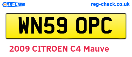 WN59OPC are the vehicle registration plates.