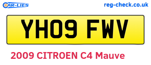 YH09FWV are the vehicle registration plates.