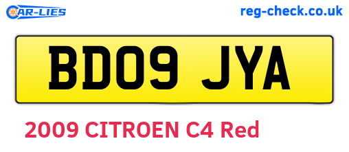 BD09JYA are the vehicle registration plates.