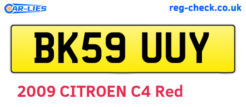 BK59UUY are the vehicle registration plates.