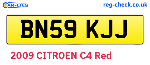 BN59KJJ are the vehicle registration plates.
