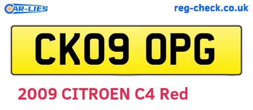 CK09OPG are the vehicle registration plates.