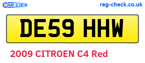 DE59HHW are the vehicle registration plates.