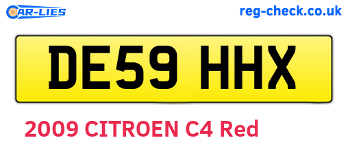DE59HHX are the vehicle registration plates.