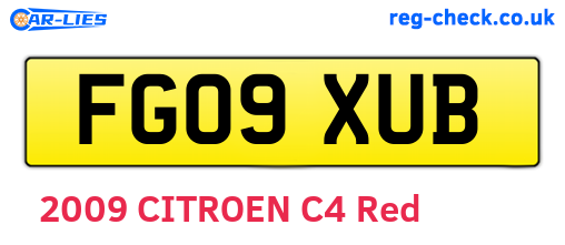 FG09XUB are the vehicle registration plates.