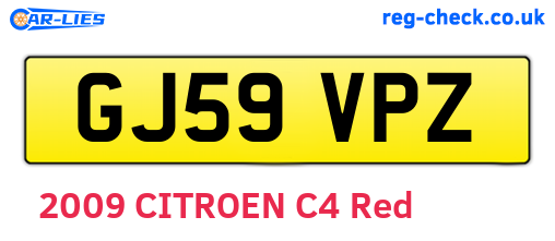 GJ59VPZ are the vehicle registration plates.