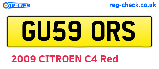 GU59ORS are the vehicle registration plates.