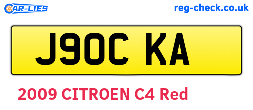 J90CKA are the vehicle registration plates.