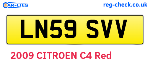 LN59SVV are the vehicle registration plates.