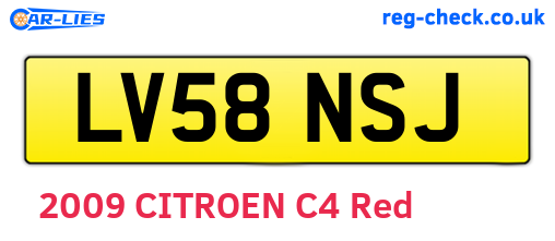 LV58NSJ are the vehicle registration plates.