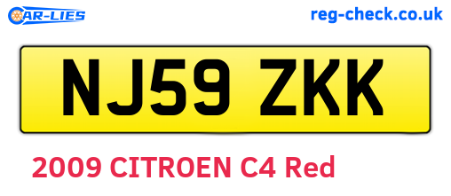 NJ59ZKK are the vehicle registration plates.