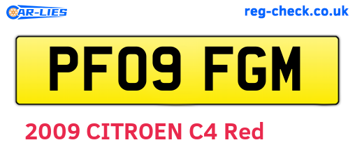 PF09FGM are the vehicle registration plates.