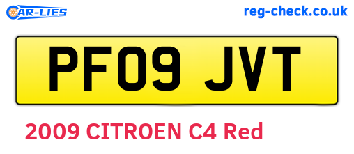 PF09JVT are the vehicle registration plates.