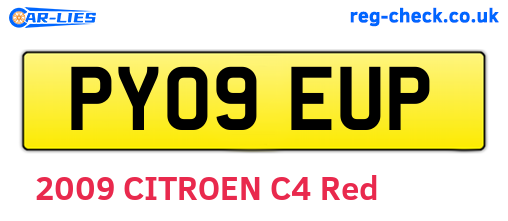 PY09EUP are the vehicle registration plates.