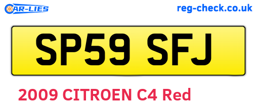 SP59SFJ are the vehicle registration plates.