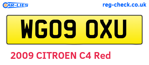 WG09OXU are the vehicle registration plates.