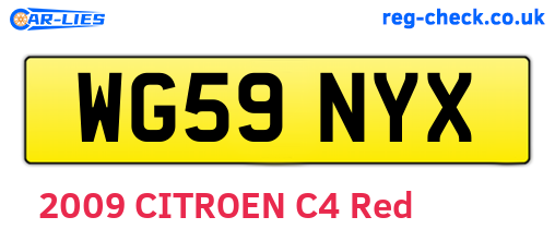 WG59NYX are the vehicle registration plates.