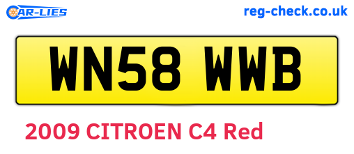 WN58WWB are the vehicle registration plates.