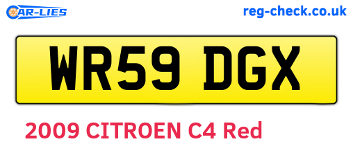 WR59DGX are the vehicle registration plates.