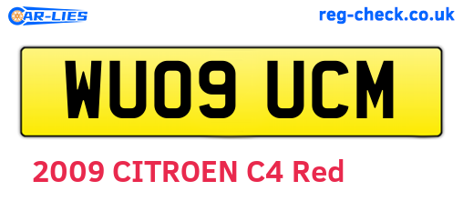 WU09UCM are the vehicle registration plates.