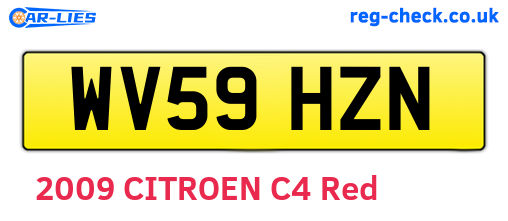 WV59HZN are the vehicle registration plates.