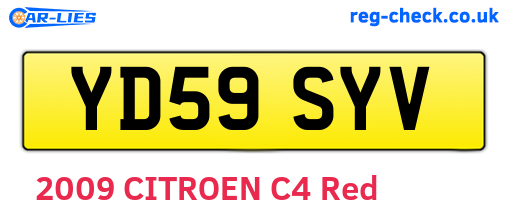 YD59SYV are the vehicle registration plates.