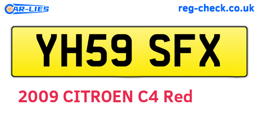 YH59SFX are the vehicle registration plates.