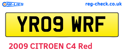 YR09WRF are the vehicle registration plates.