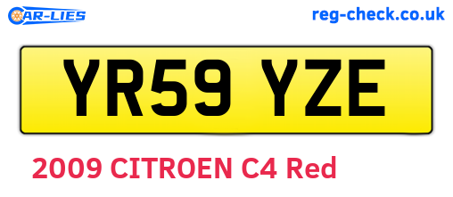 YR59YZE are the vehicle registration plates.