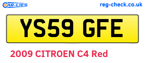 YS59GFE are the vehicle registration plates.