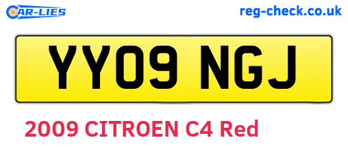 YY09NGJ are the vehicle registration plates.