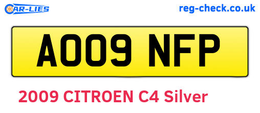 AO09NFP are the vehicle registration plates.
