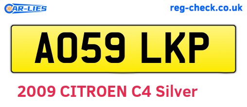 AO59LKP are the vehicle registration plates.
