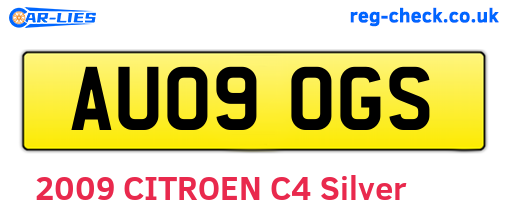 AU09OGS are the vehicle registration plates.