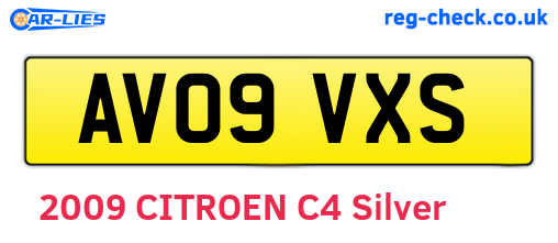 AV09VXS are the vehicle registration plates.